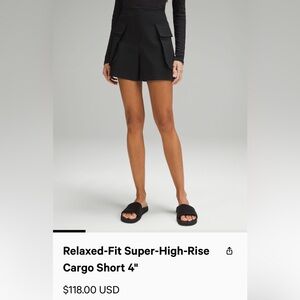 Lululemon super relaxed fit cargo short. 4”